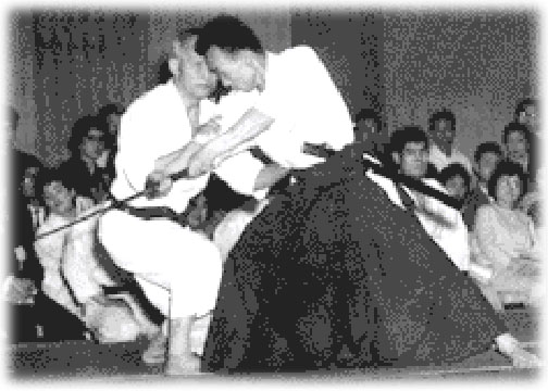 Otsuka Sensei demonstrating sword defence